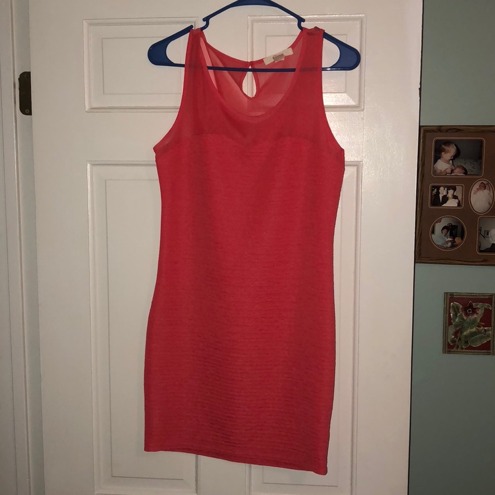 Coral bodycon dress